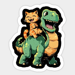 Cat Dinosaur Mix-Up Sticker